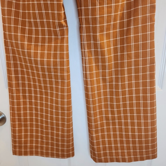 Versona Modern Bootcut Pants Sz: 8 NWT Orange Plaid Hippie 70s Hi Rise - Picture 8 of 16
